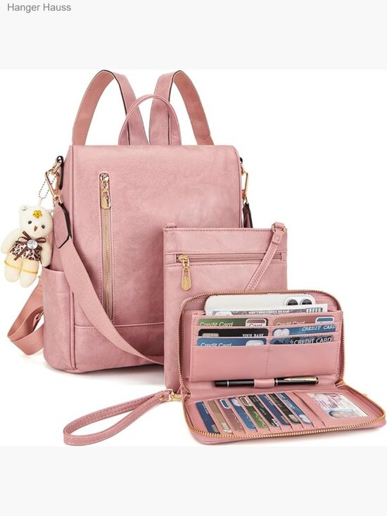 Women Fashion Backpack Purse Anti-Theft Leather Shoulder Bag Travel Multi main image 6